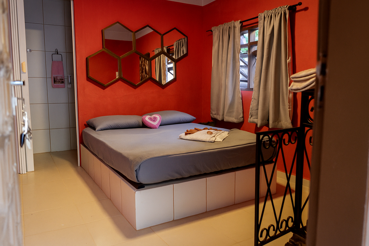 Quarto aconchegante da cabana